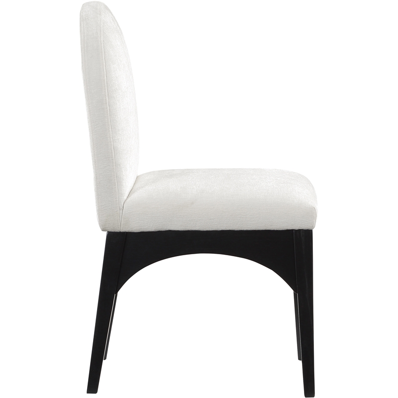Meridian Furniture Waldorf Cream Chenille Fabric Dining Side Chair