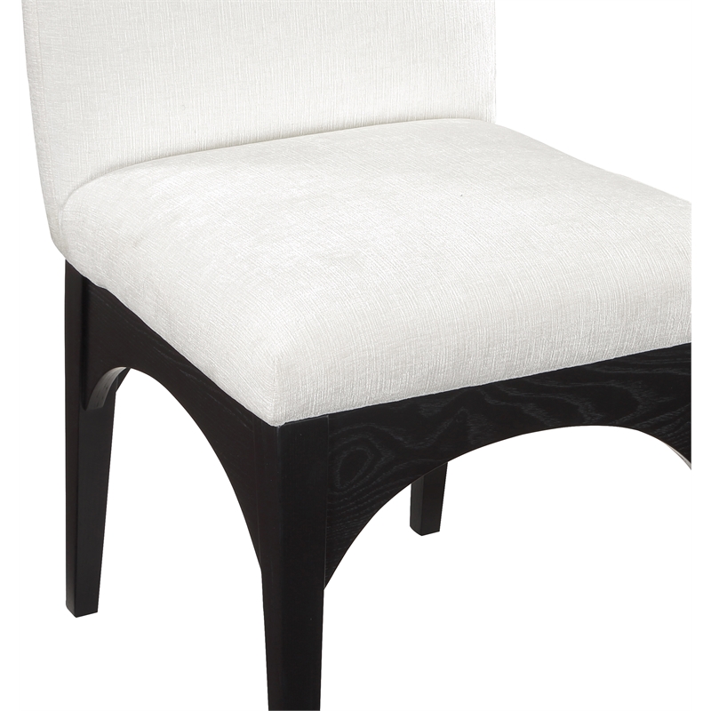 Meridian Furniture Waldorf Cream Chenille Fabric Dining Side Chair