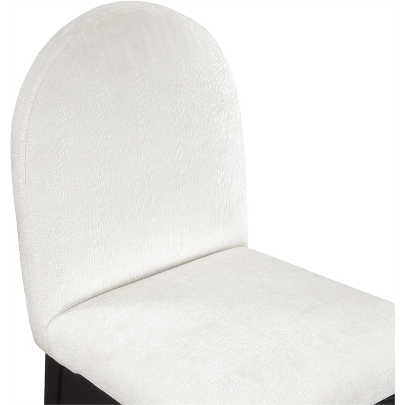 Meridian Furniture Waldorf Cream Chenille Fabric Dining Side Chair