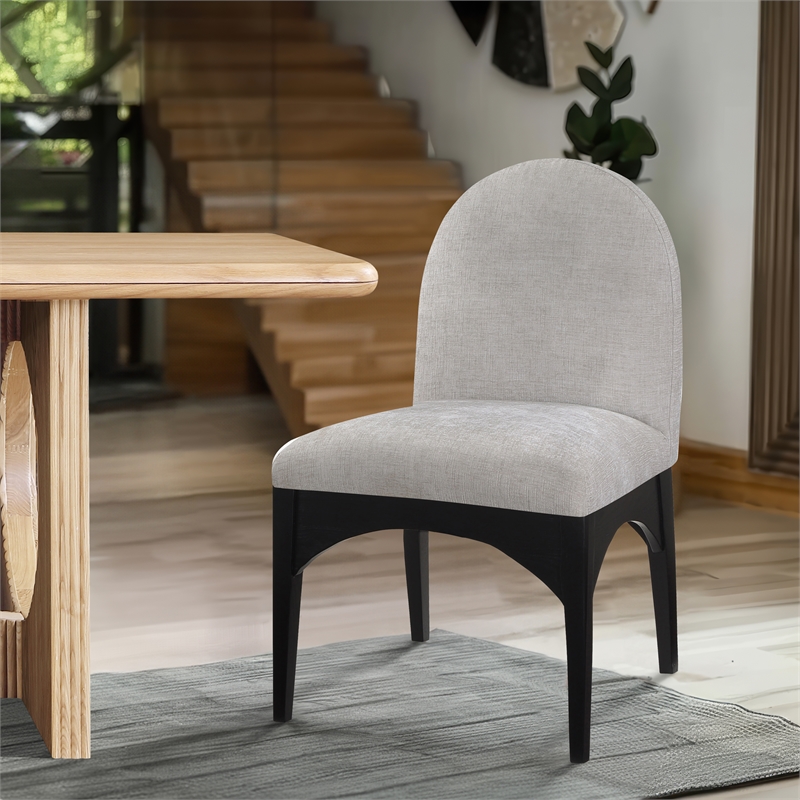 Meridian Furniture Waldorf Grey Chenille Fabric Dining Side Chair