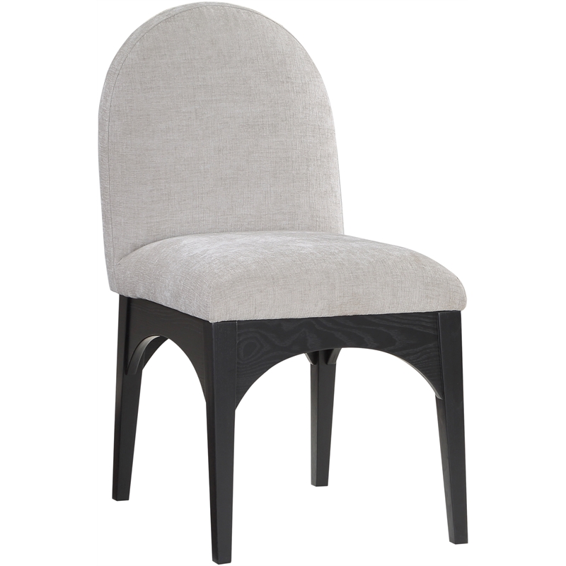 Meridian Furniture Waldorf Grey Chenille Fabric Dining Side Chair