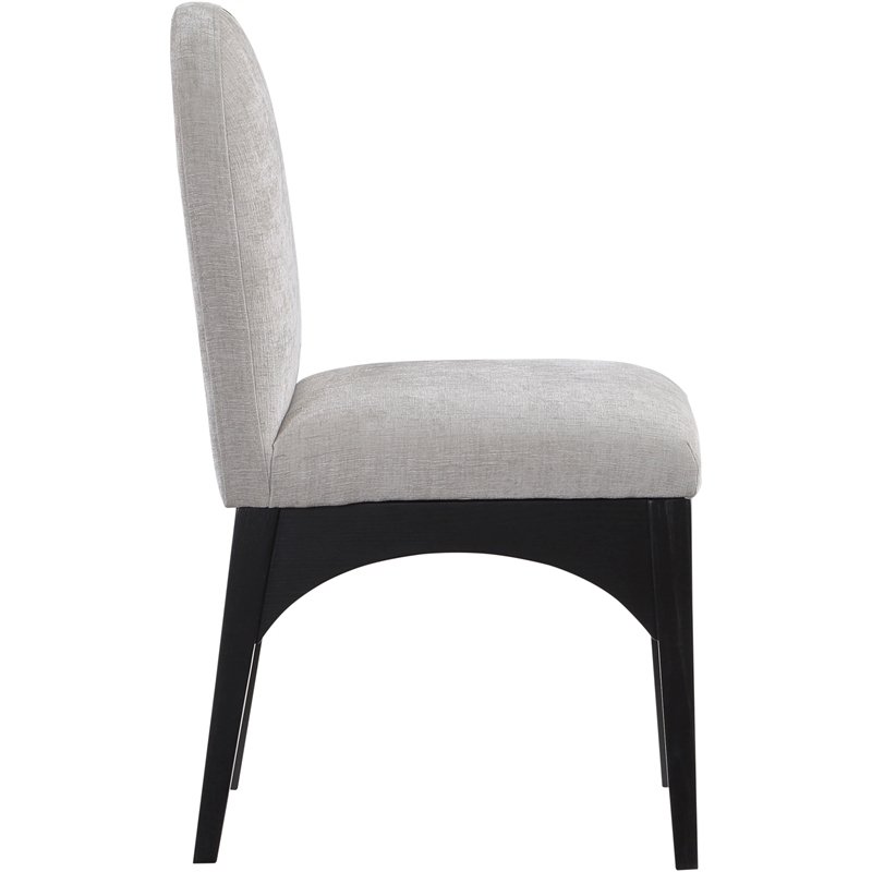 Meridian Furniture Waldorf Grey Chenille Fabric Dining Side Chair