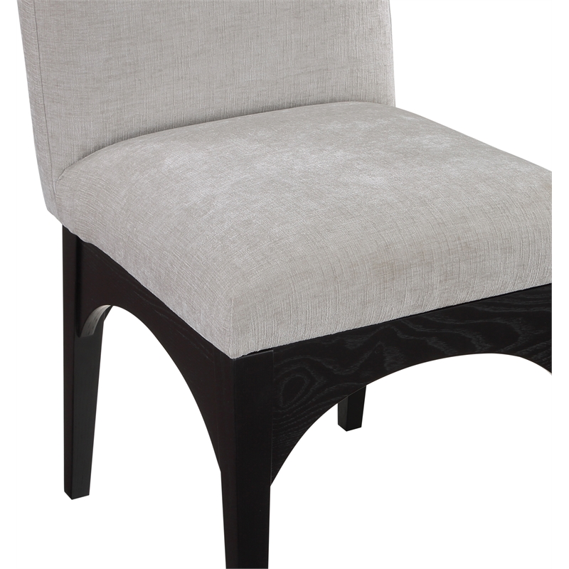 Meridian Furniture Waldorf Grey Chenille Fabric Dining Side Chair