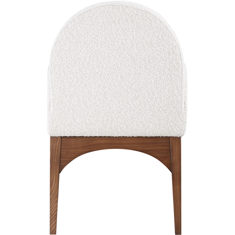 Meridian Furniture Waldorf Cream Boucle Fabric Dining Arm Chair