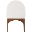 Meridian Furniture Waldorf Cream Boucle Fabric Dining Arm Chair