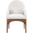 Meridian Furniture Waldorf Cream Boucle Fabric Dining Arm Chair