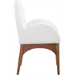 Meridian Furniture Waldorf Cream Boucle Fabric Dining Arm Chair