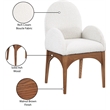 Meridian Furniture Waldorf Cream Boucle Fabric Dining Arm Chair