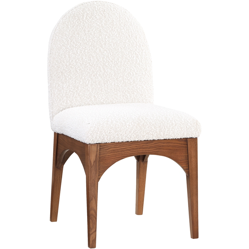 Meridian Furniture Waldorf Cream Boucle Fabric Dining Side Chair