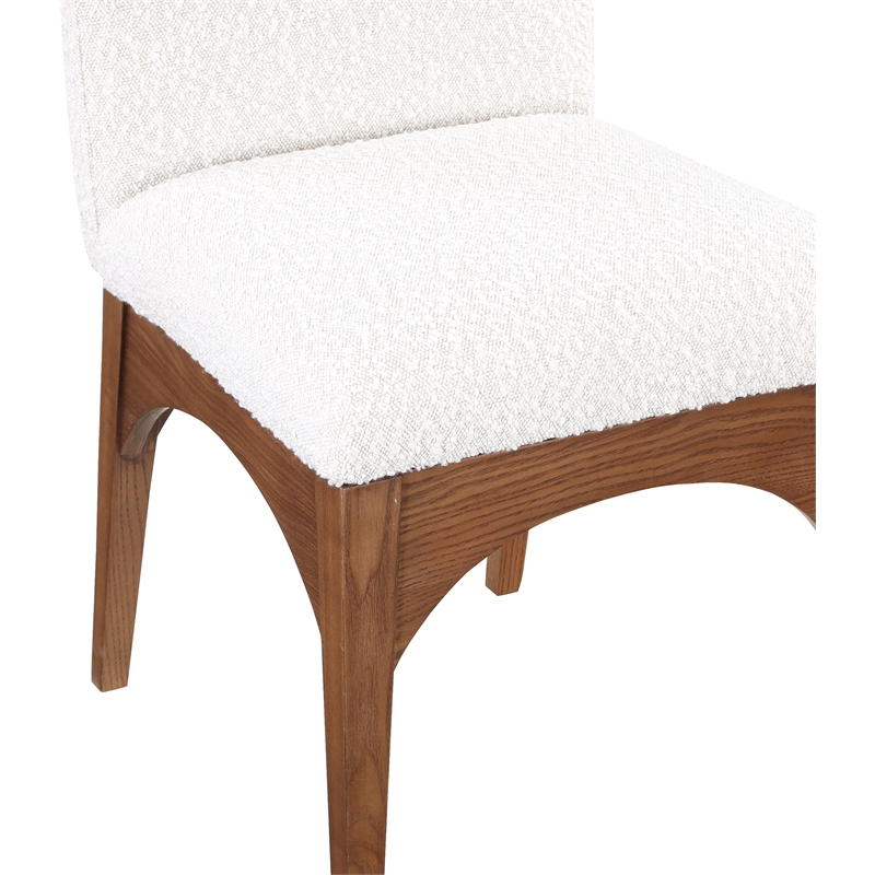 Meridian Furniture Waldorf Cream Boucle Fabric Dining Side Chair