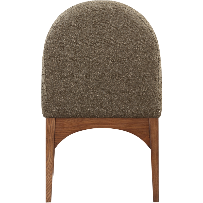 Meridian Furniture Waldorf Olive Boucle Fabric Dining Arm Chair