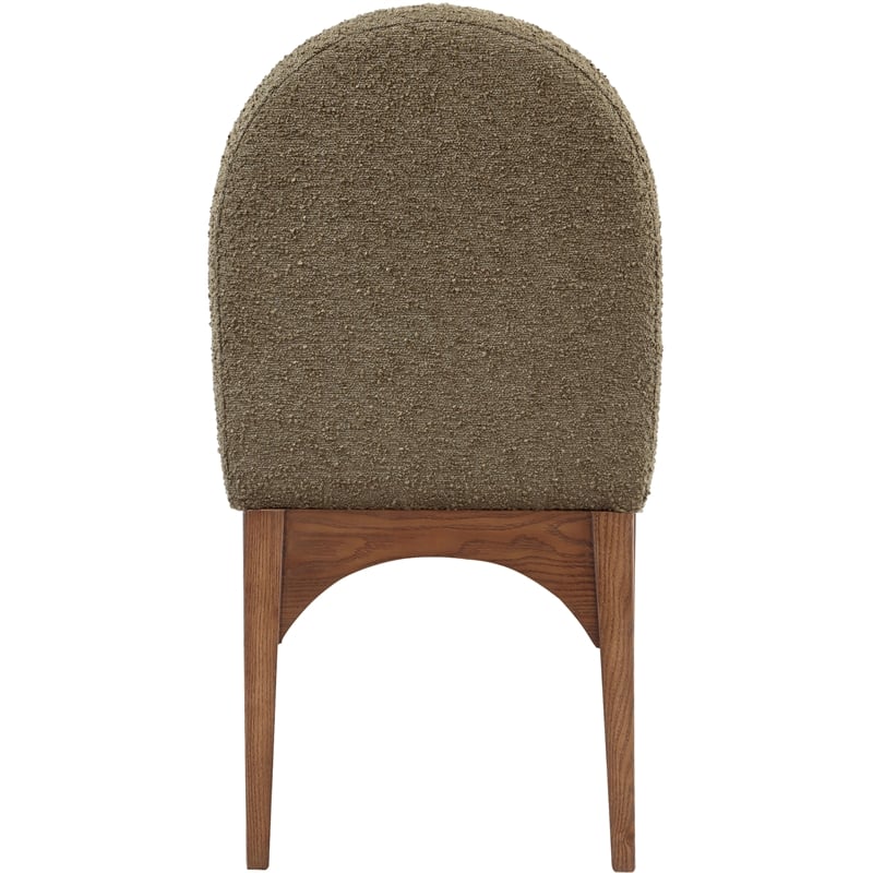 Meridian Furniture Waldorf Olive Boucle Fabric Dining Side Chair