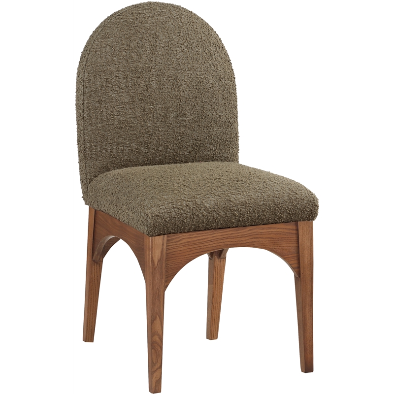 Meridian Furniture Waldorf Olive Boucle Fabric Dining Side Chair