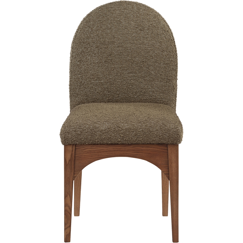 Meridian Furniture Waldorf Olive Boucle Fabric Dining Side Chair