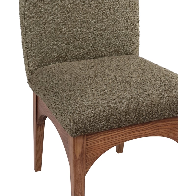 Meridian Furniture Waldorf Olive Boucle Fabric Dining Side Chair
