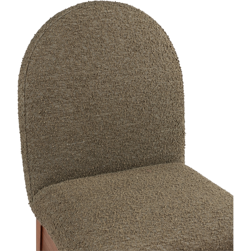 Meridian Furniture Waldorf Olive Boucle Fabric Dining Side Chair