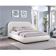 Meridian Furniture Vaughn Cream Linen Textured Fabric Queen Bed