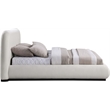 Meridian Furniture Vaughn Cream Linen Textured Fabric Queen Bed