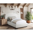 Meridian Furniture Vaughn Cream Boucle Fabric Twin Bed