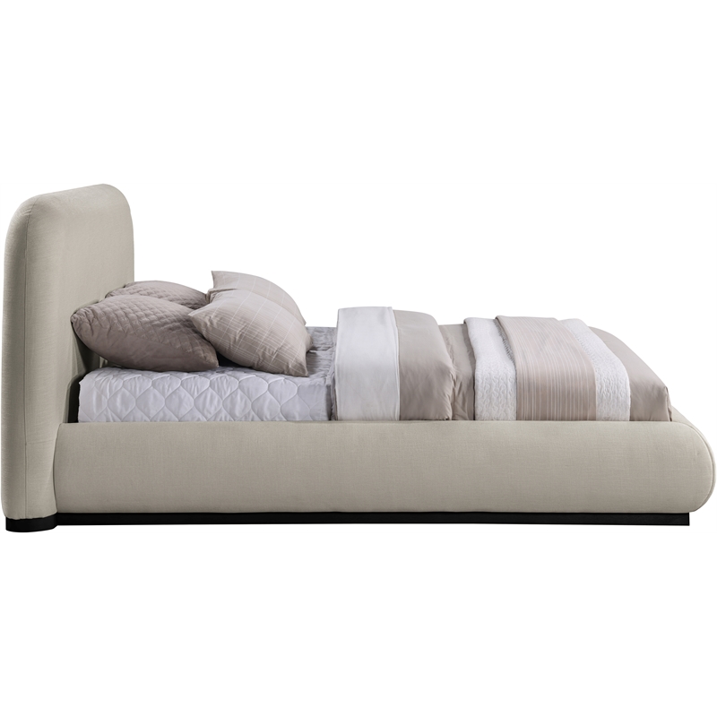 Meridian Furniture Vaughn Beige Chenille Fabric Queen Bed