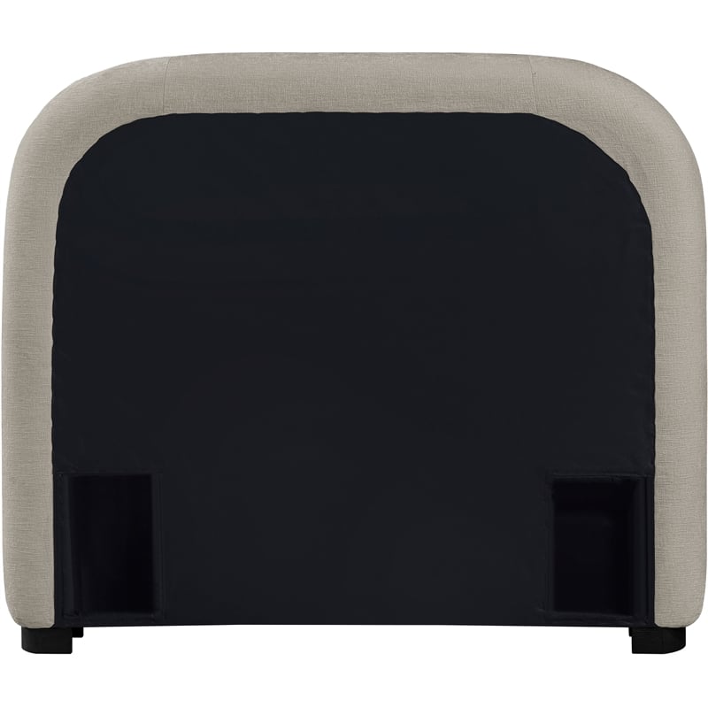 Meridian Furniture Vaughn Beige Chenille Fabric Twin Bed