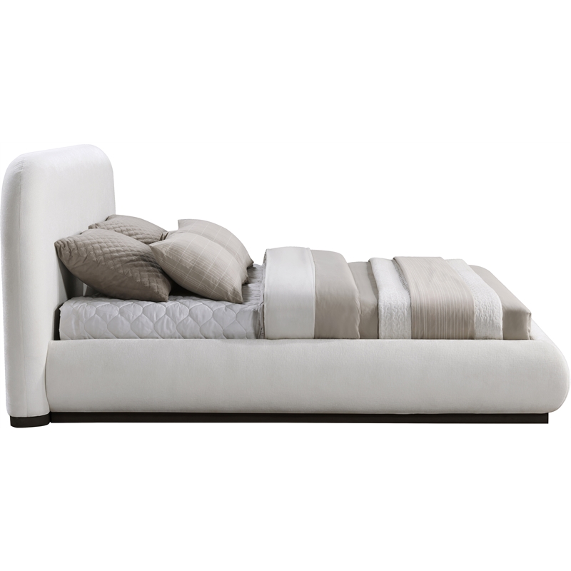 Meridian Furniture Vaughn Cream Chenille Fabric King Bed