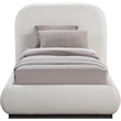 Meridian Furniture Vaughn Cream Chenille Fabric Twin Bed