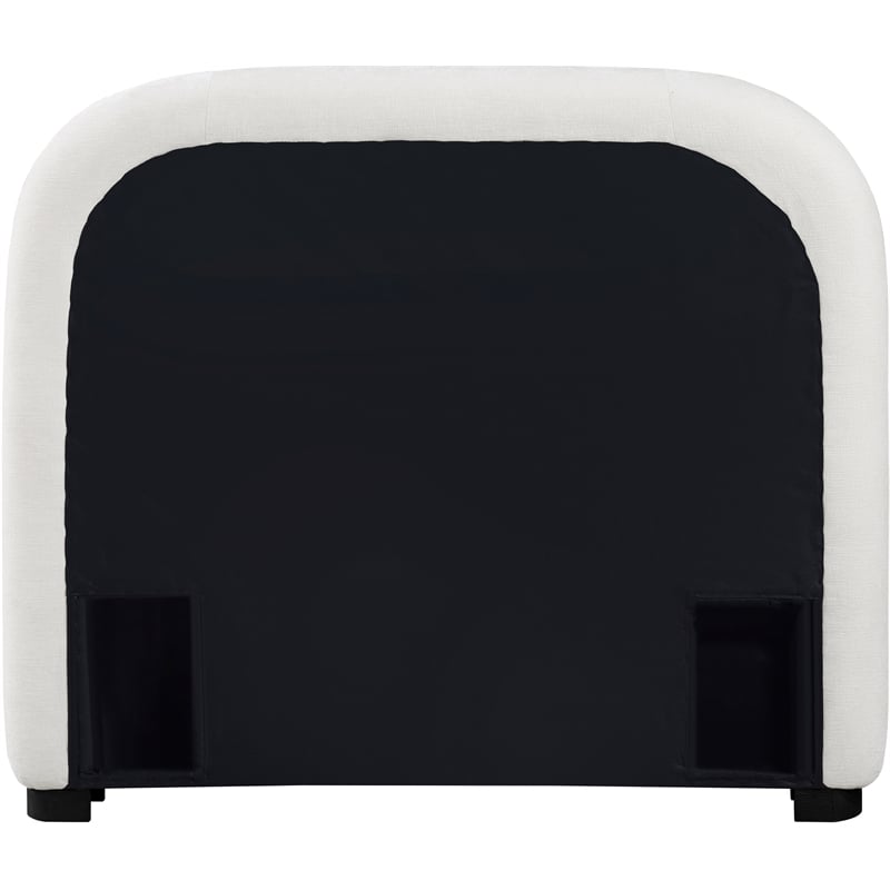 Meridian Furniture Vaughn Cream Chenille Fabric Twin Bed