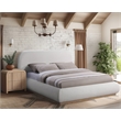 Meridian Furniture Vaughn Cream Linen Textured Fabric King Bed