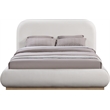 Meridian Furniture Vaughn Cream Linen Textured Fabric King Bed