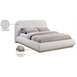 Meridian Furniture Vaughn Cream Linen Textured Fabric King Bed