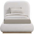 Meridian Furniture Vaughn Cream Linen Textured Fabric Twin Bed