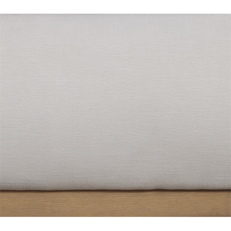 Meridian Furniture Vaughn Cream Linen Textured Fabric Twin Bed