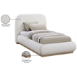 Meridian Furniture Vaughn Cream Linen Textured Fabric Twin Bed