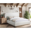 Meridian Furniture Vaughn Cream Boucle Fabric Queen Bed