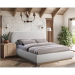 Meridian Furniture Vaughn Cream Chenille Fabric Queen Bed