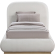 Meridian Furniture Vaughn Cream Chenille Fabric Twin Bed