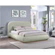 Meridian Furniture Vaughn Mint Chenille Fabric Queen Bed