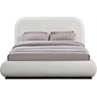 Meridian Furniture Vaughn Cream Linen Textured Fabric King Bed