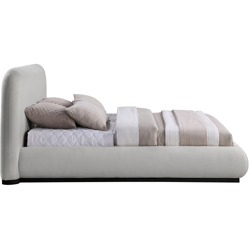 Meridian Furniture Vaughn Grey Chenille Fabric Queen Bed