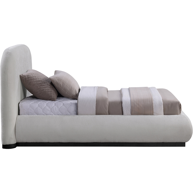 Meridian Furniture Vaughn Grey Chenille Fabric Twin Bed