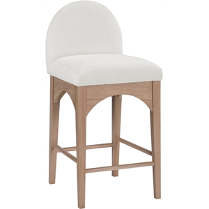 Meridian Furniture Waldorf Cream Chenille Fabric Stool