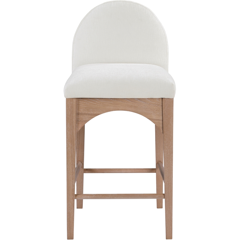 Meridian Furniture Waldorf Cream Chenille Fabric Stool