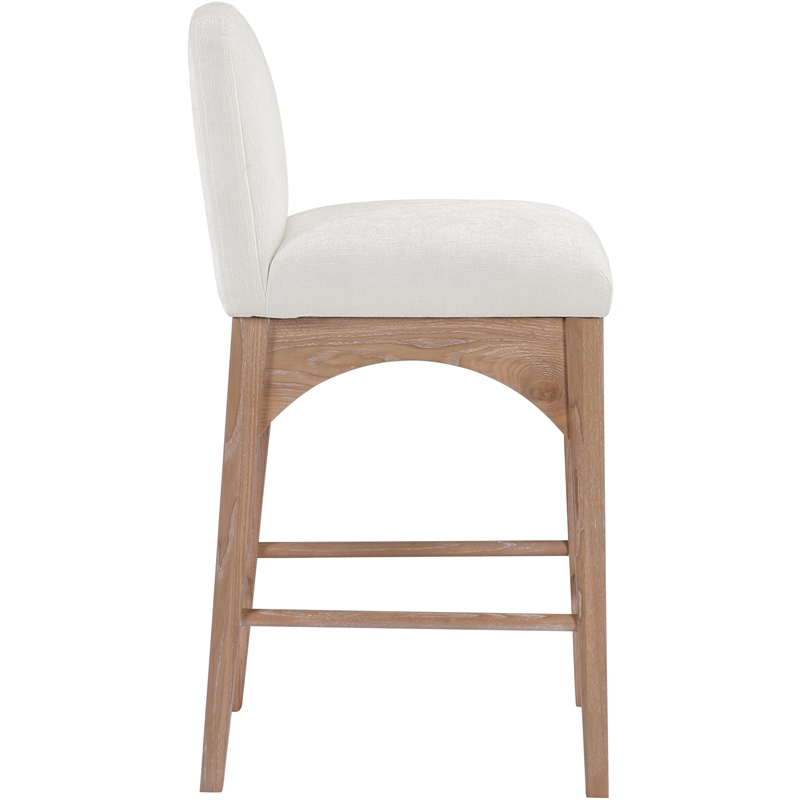 Meridian Furniture Waldorf Cream Chenille Fabric Stool