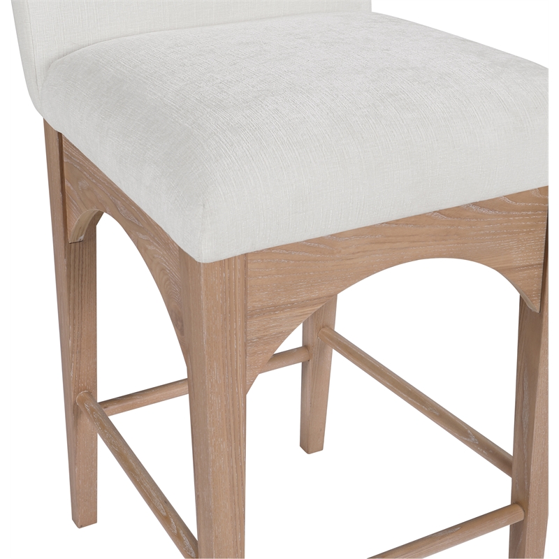 Meridian Furniture Waldorf Cream Chenille Fabric Stool