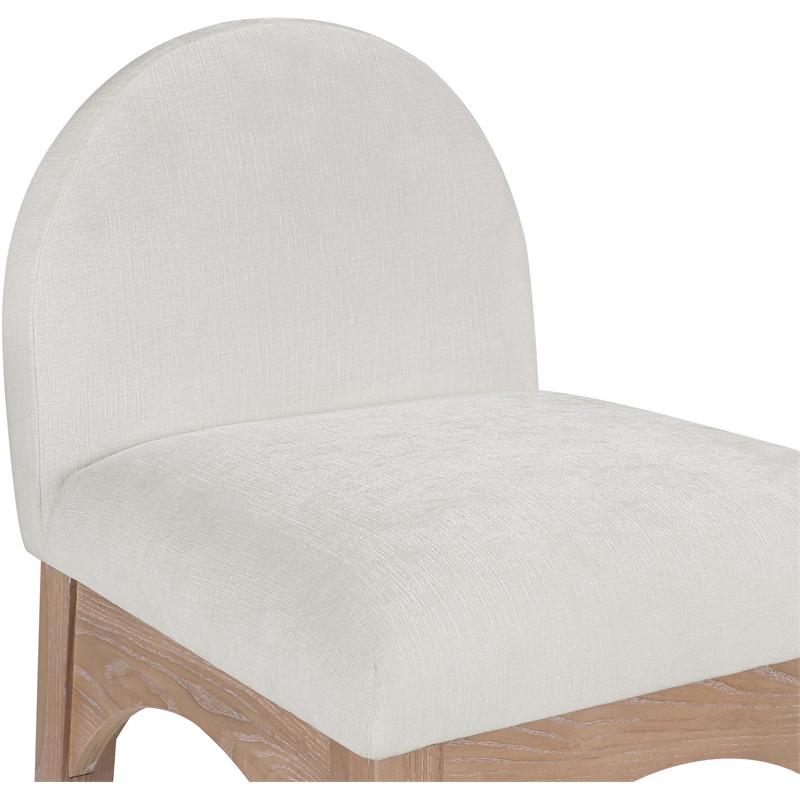 Meridian Furniture Waldorf Cream Chenille Fabric Stool