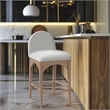 Meridian Furniture Waldorf Cream Chenille Fabric Stool