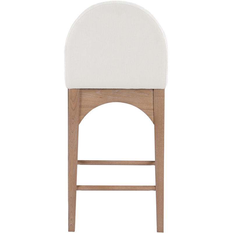 Meridian Furniture Waldorf Cream Chenille Fabric Stool