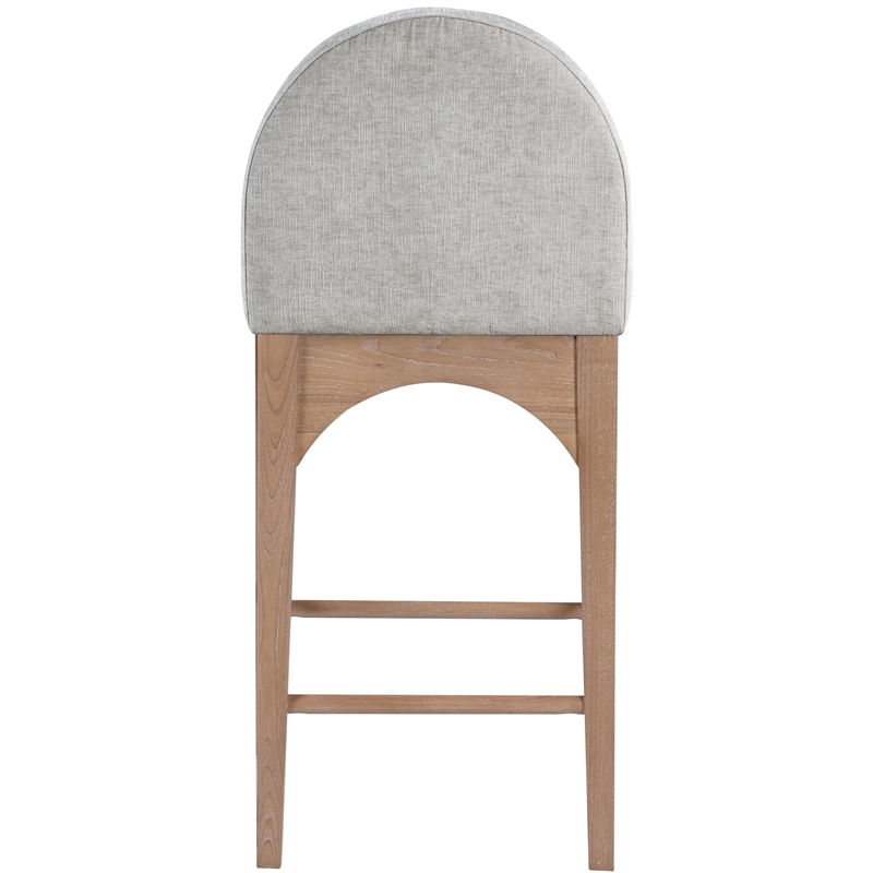Meridian Furniture Waldorf Grey Chenille Fabric Stool