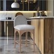 Meridian Furniture Waldorf Grey Chenille Fabric Stool